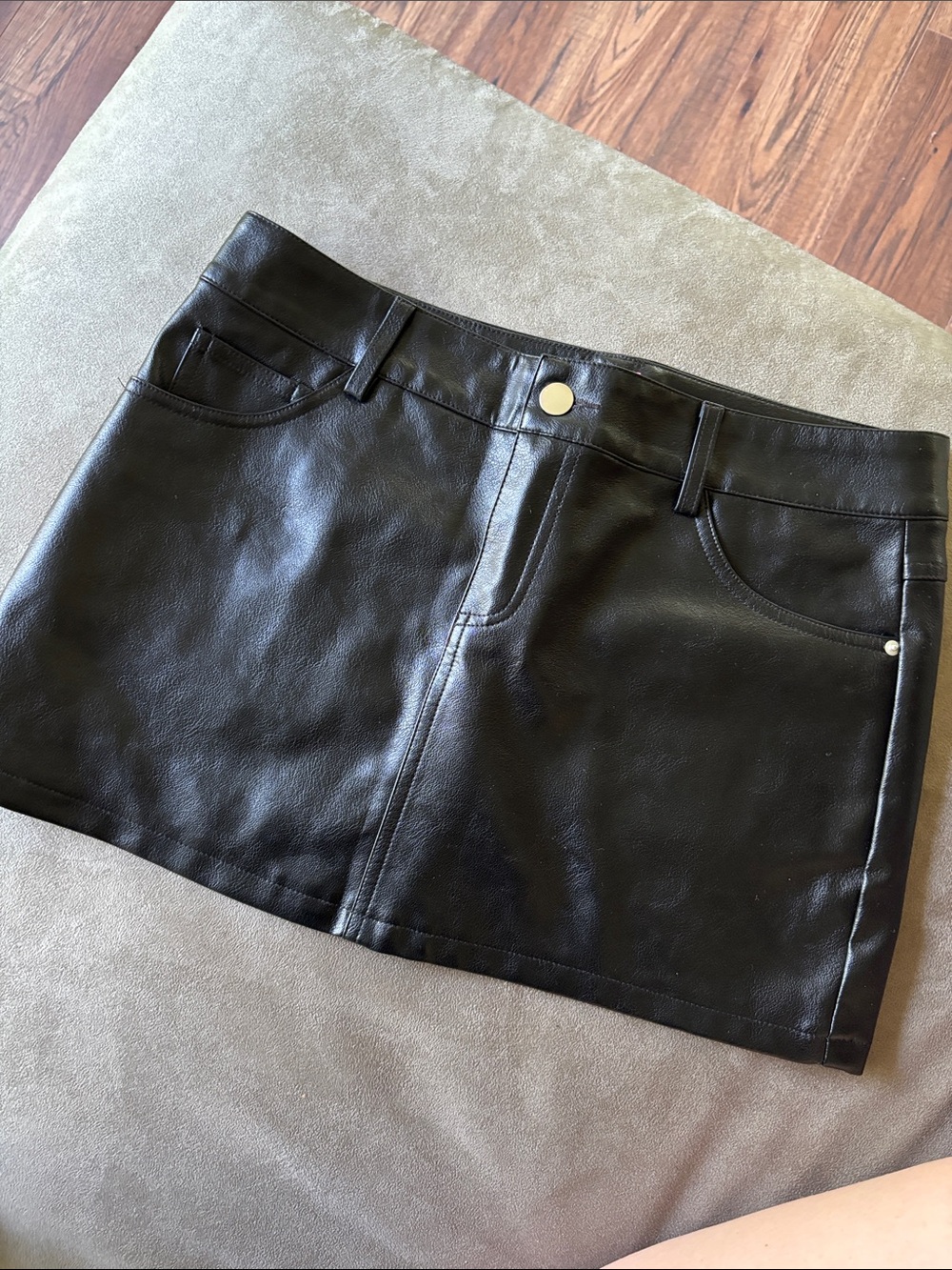 Edikted Black Faux Leather Mini Skirt - Sleek Edge